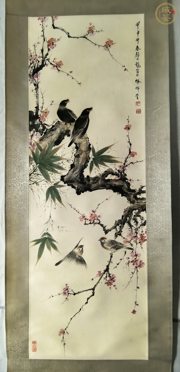 古玩字畫群鳥報(bào)春圖真品鑒賞圖