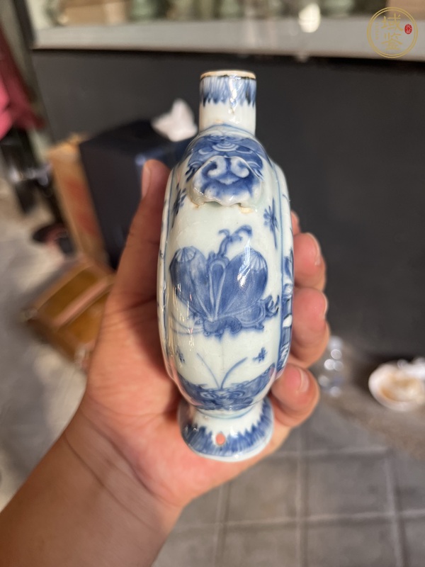 古玩陶瓷青花一路連科紋抱月瓶真品鑒賞圖