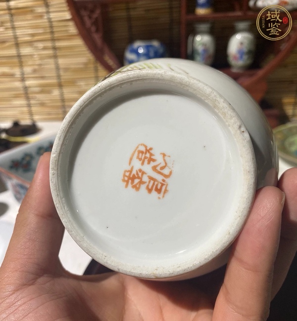 古玩陶瓷光緒淺降彩茶葉罐真品鑒賞圖