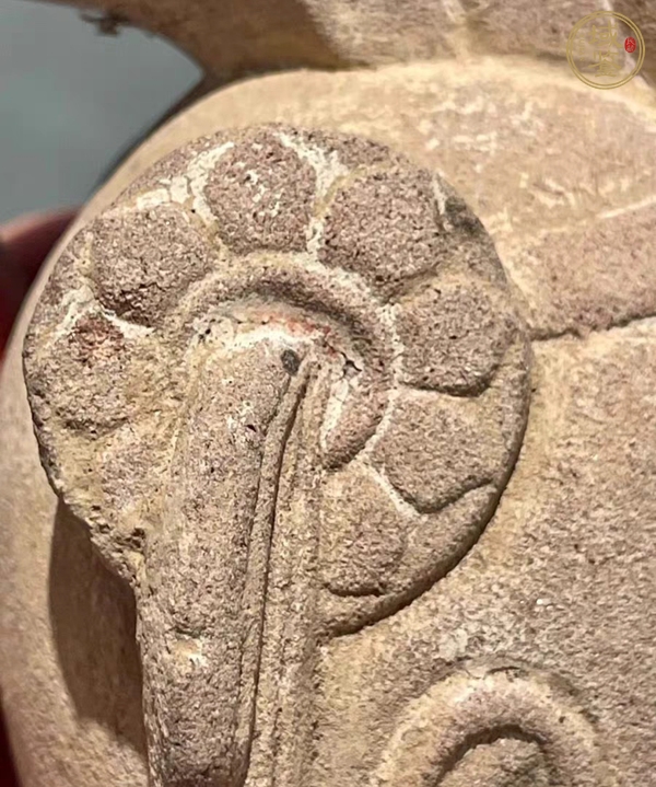 古玩雜項(xiàng)紅砂石佛首真品鑒賞圖