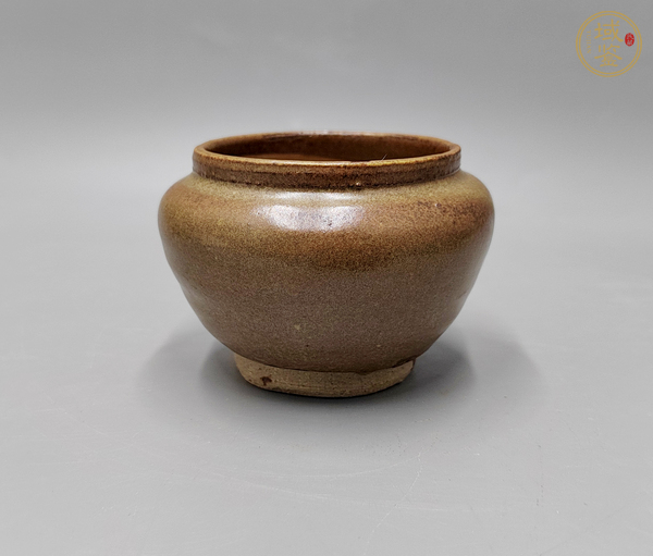 古玩陶瓷磁州窯茶葉末釉茶入真品鑒賞圖