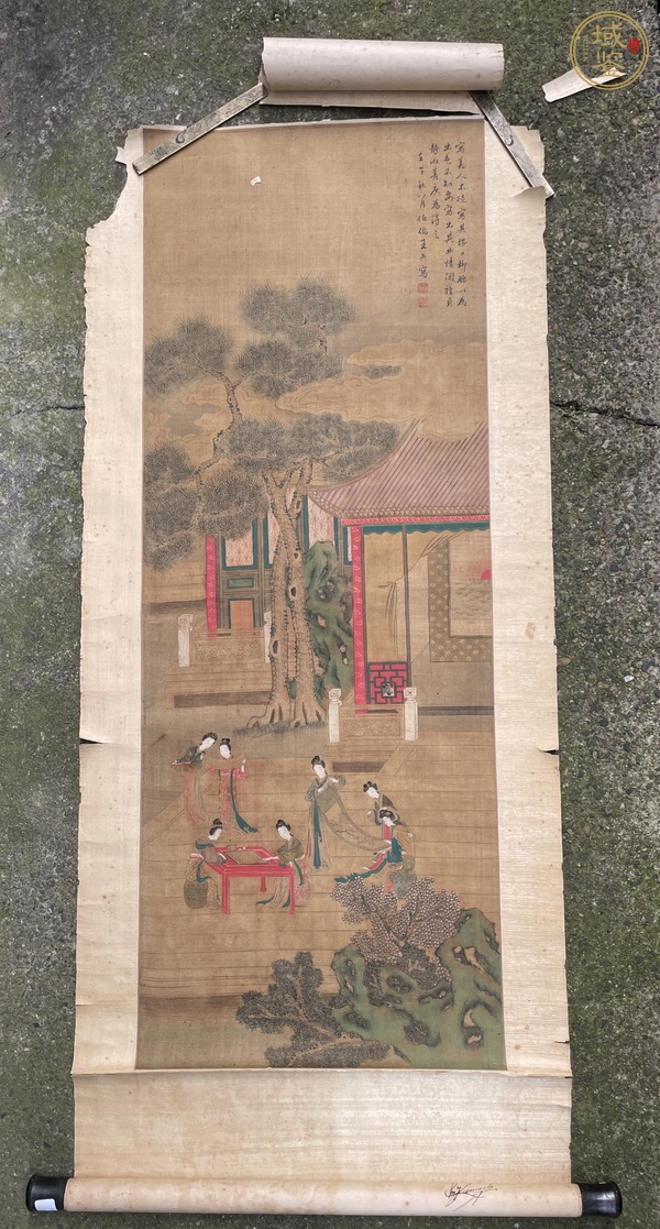 古玩字畫(huà)王奐（藍(lán)瑛弟子）人物真品鑒賞圖