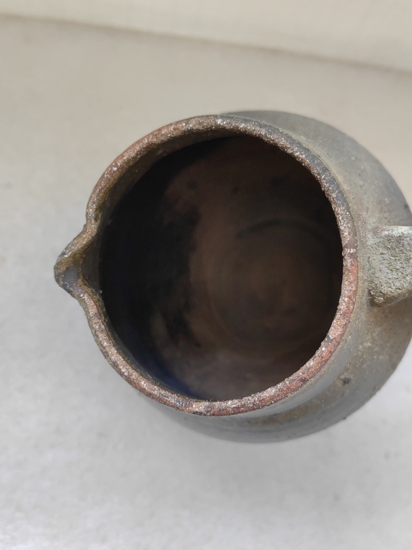 古玩陶瓷褐釉花澆拍賣,當前價格678元