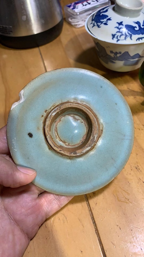 古玩陶瓷宋金鈞窯天藍釉小碟拍賣，當前價格5800元