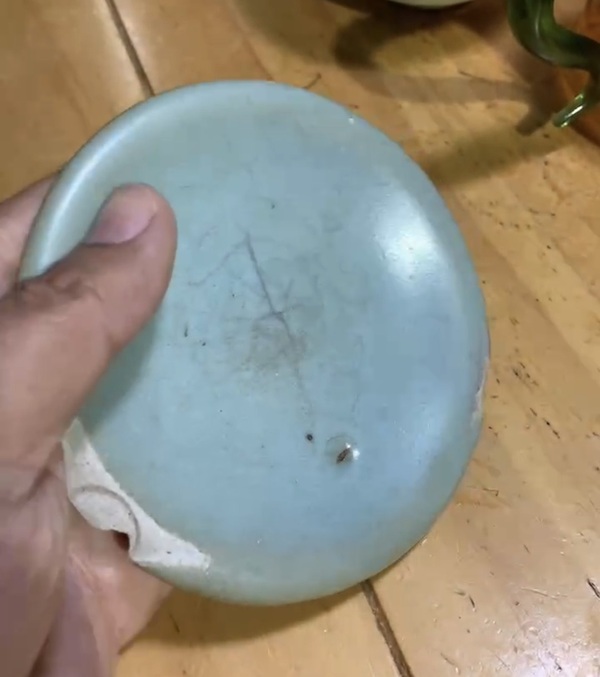 古玩陶瓷宋金鈞窯天藍釉小碟拍賣，當前價格5800元