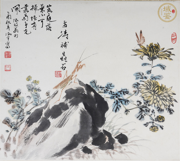 古玩字畫雪濤，涵宇款寫意花鳥真品鑒賞圖