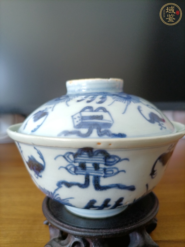 古玩陶瓷青花蓋碗真品鑒賞圖