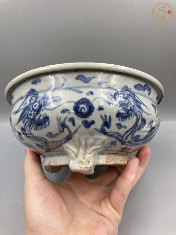 古玩陶瓷龍紋青花香爐真品鑒賞圖