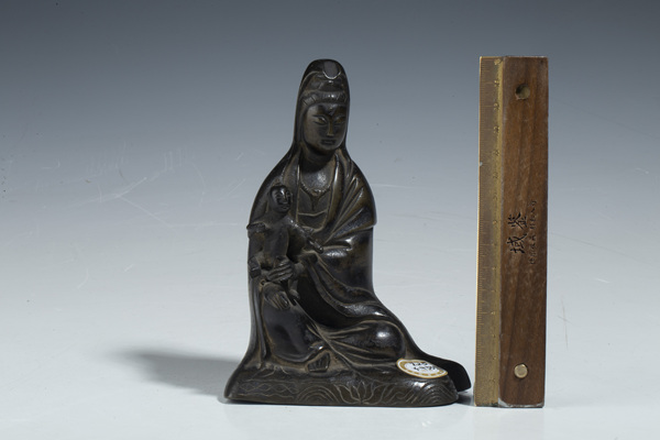 古玩銅器清晚·銅送子觀音坐像拍賣，當(dāng)前價(jià)格4500元