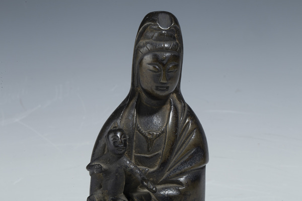 古玩銅器清晚·銅送子觀音坐像拍賣，當(dāng)前價(jià)格4500元