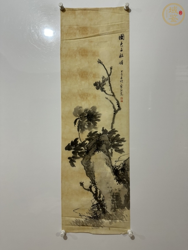 古玩字畫(huà)民國(guó)水墨牡丹真品鑒賞圖