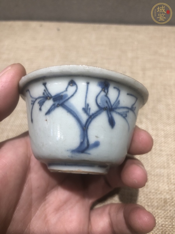 古玩陶瓷喜上眉梢青花杯真品鑒賞圖