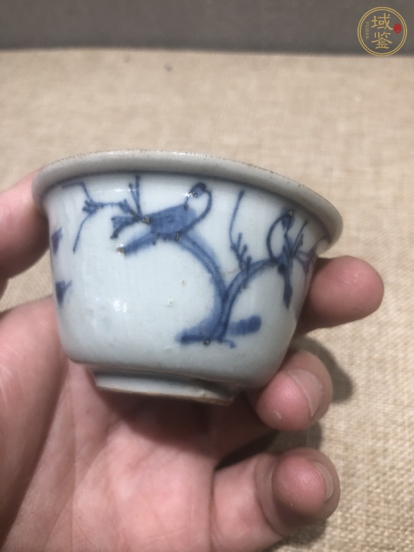 古玩陶瓷喜上眉梢青花杯真品鑒賞圖