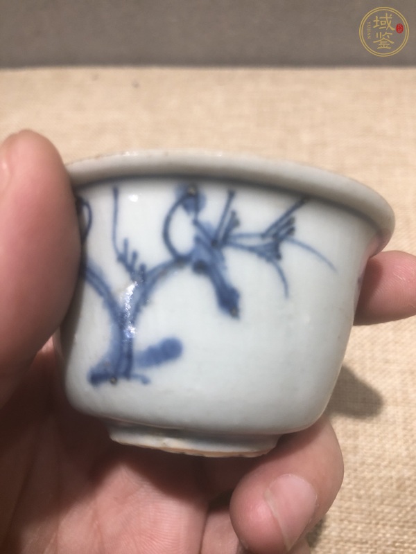 古玩陶瓷喜上眉梢青花杯真品鑒賞圖