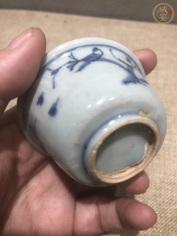 古玩陶瓷喜上眉梢青花杯真品鑒賞圖