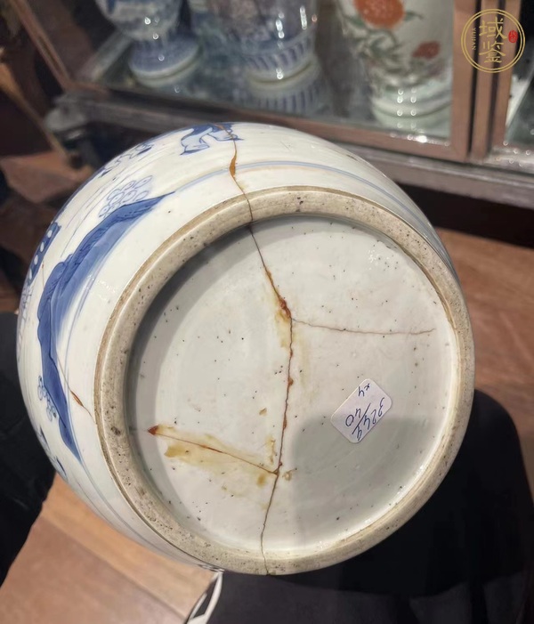 古玩陶瓷清康熙青花四妃十六子罐真品鑒賞圖