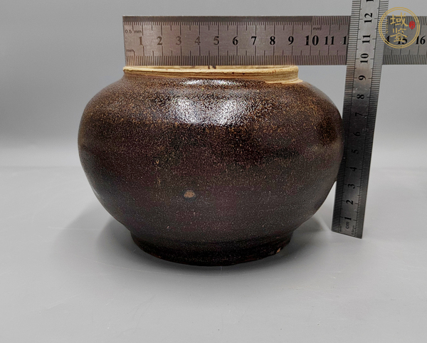 古玩陶瓷磁州窯茶葉末釉茶入真品鑒賞圖