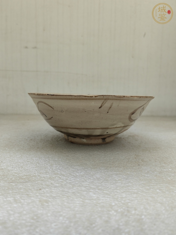 古玩陶瓷磁州窯白地黑花碗真品鑒賞圖