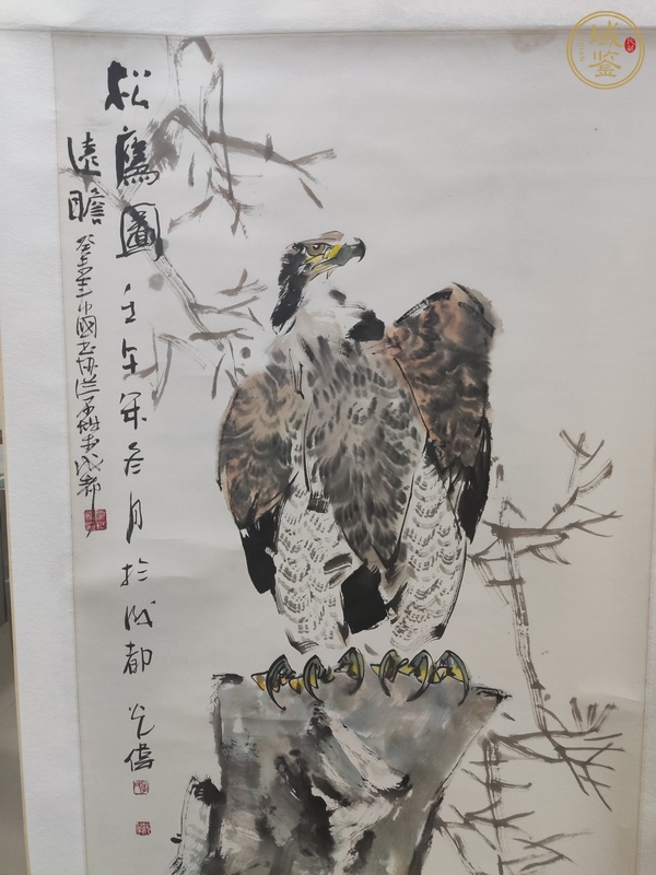 古玩字畫松鷹圖真品鑒賞圖