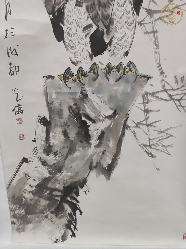 古玩字畫松鷹圖真品鑒賞圖