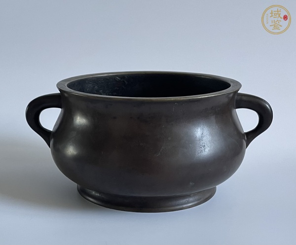 古玩銅器清代蚰龍耳爐真品鑒賞圖