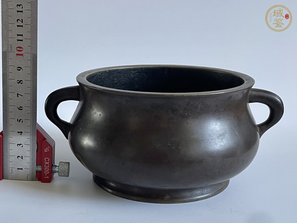 古玩銅器清代蚰龍耳爐真品鑒賞圖