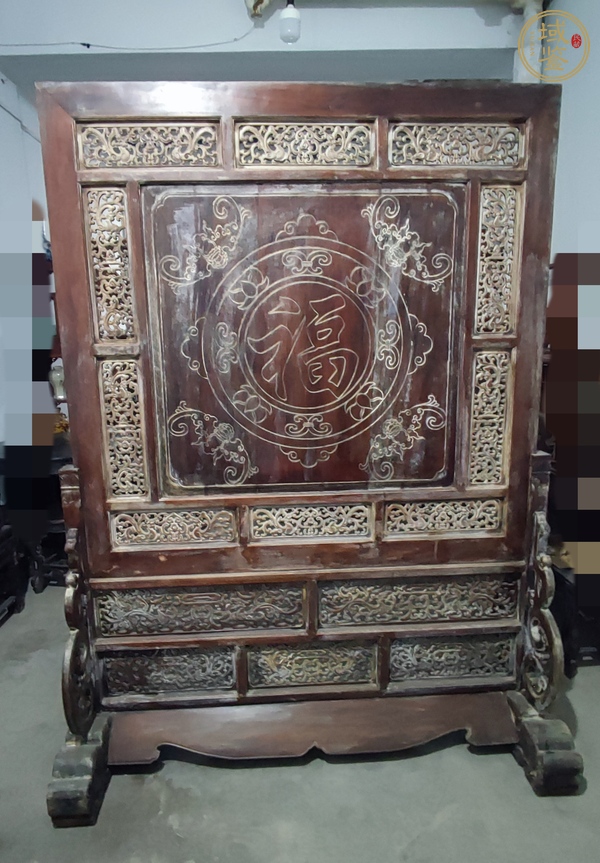 古玩字畫黃花梨插屏真品鑒賞圖