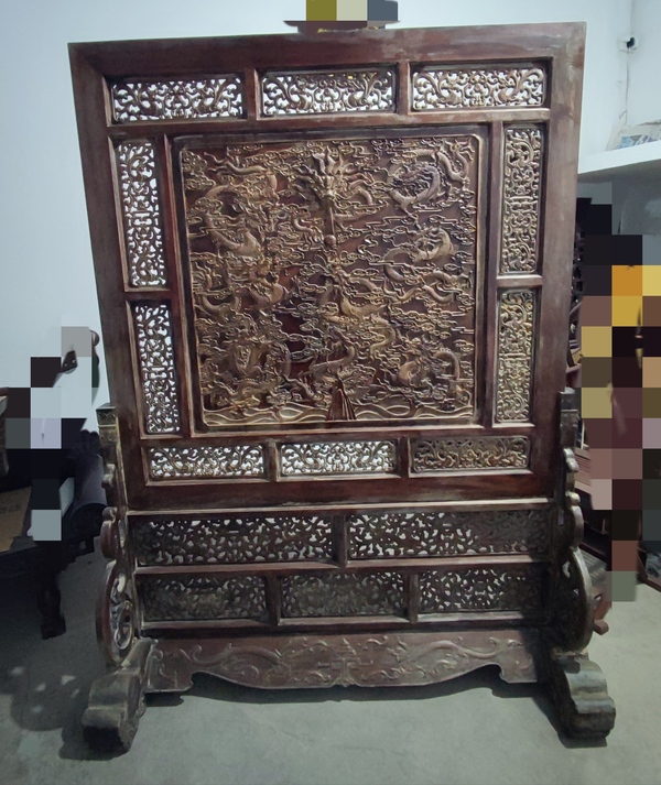 古玩字畫黃花梨插屏拍賣，當前價格26888元