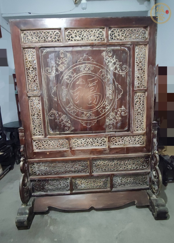古玩字畫黃花梨插屏真品鑒賞圖