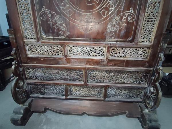 古玩字畫黃花梨插屏拍賣，當前價格26888元