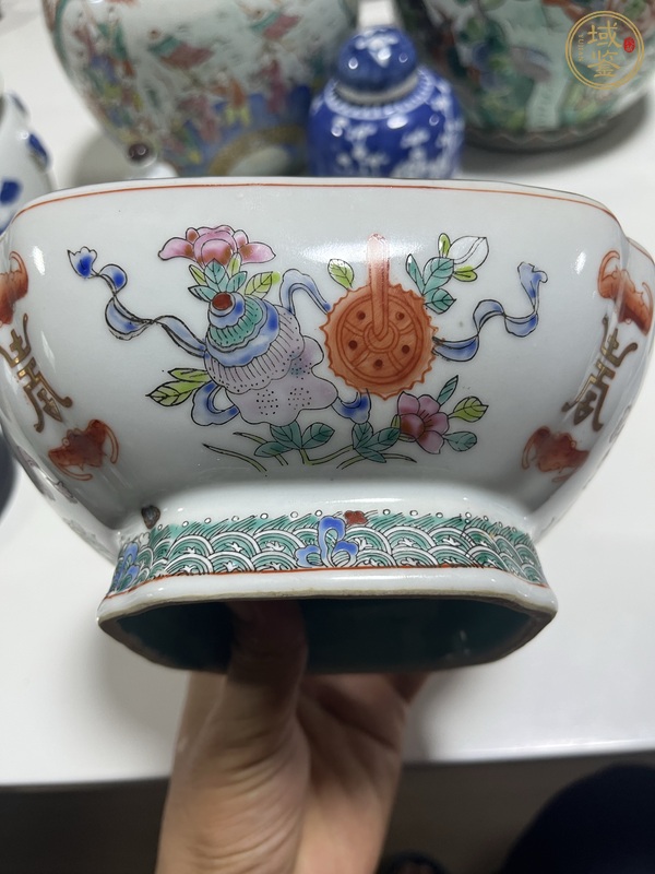 古玩陶瓷粉彩供碗真品鑒賞圖