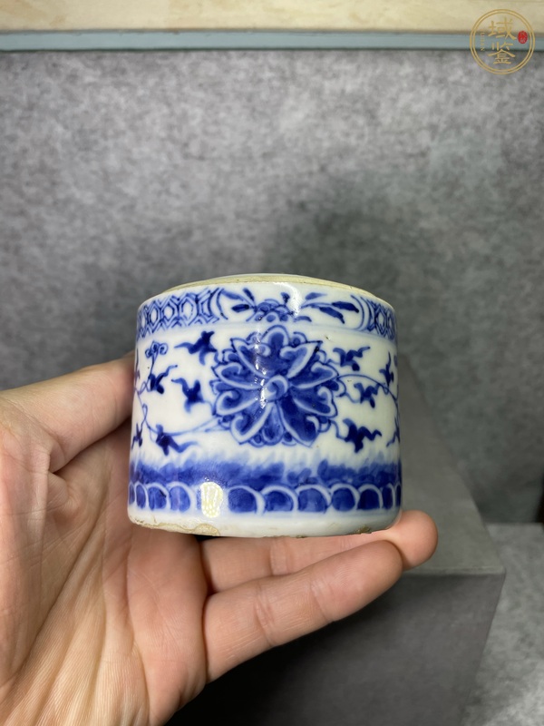 古玩陶瓷青花纏枝花卉紋溫酒器真品鑒賞圖