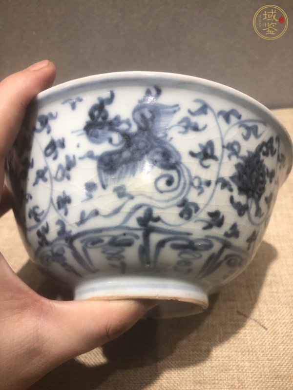 古玩陶瓷鳳紋青花碗真品鑒賞圖