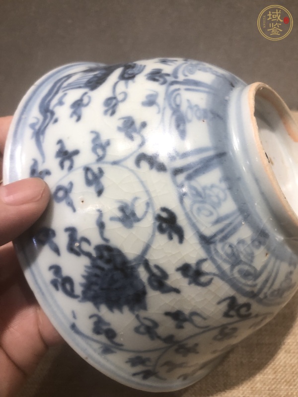 古玩陶瓷鳳紋青花碗真品鑒賞圖