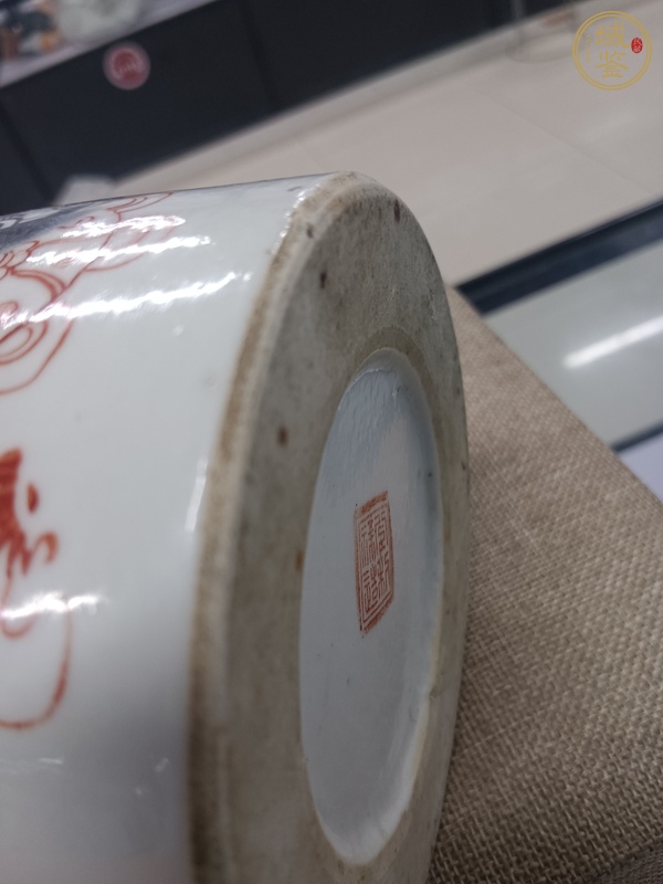 古玩陶瓷粉彩太師少保圖帽筒，同類中小精品真品鑒賞圖