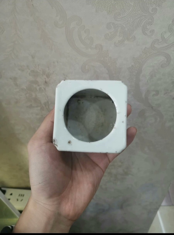 古玩陶瓷晚清四方窩角墨彩詩文朱子家訓水盂拍賣,當前價格2800元