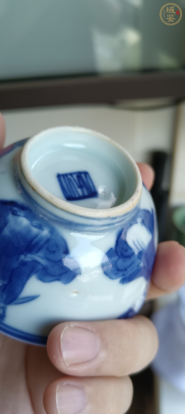 古玩陶瓷青花八仙人物茶碗真品鑒賞圖