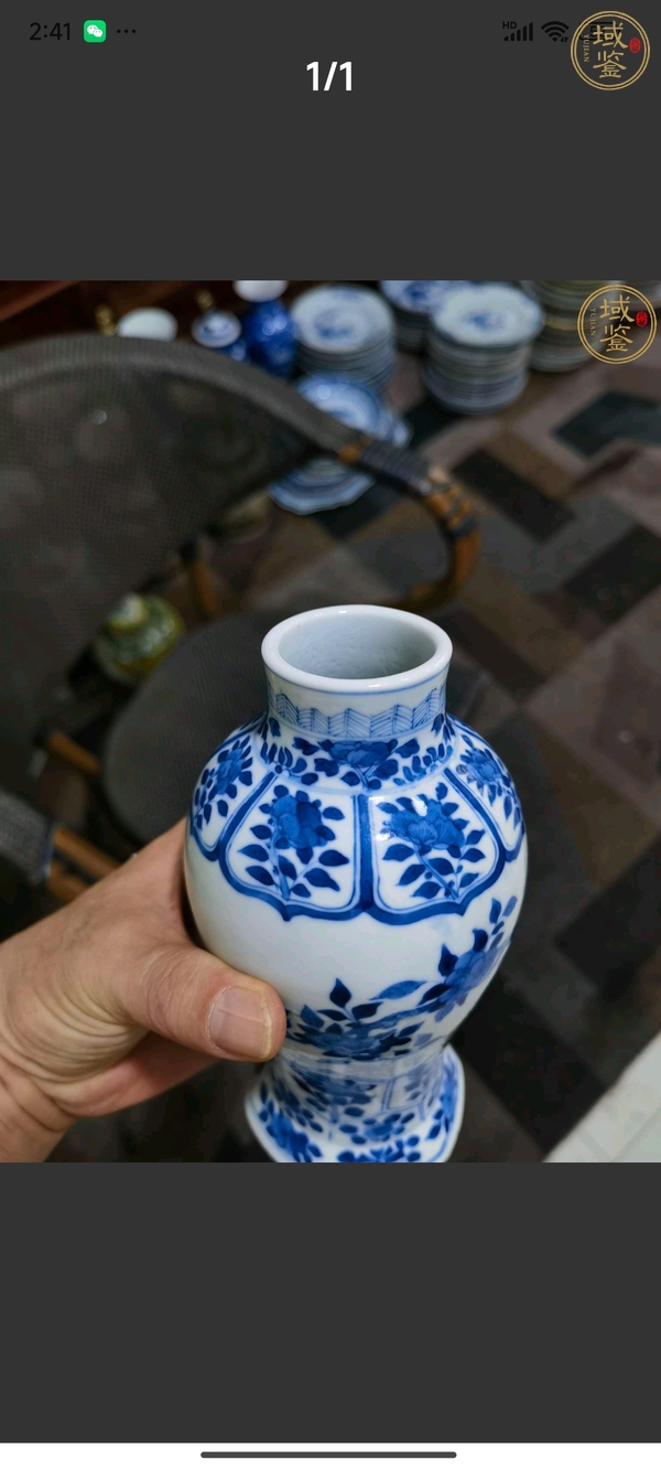 古玩陶瓷青花花鳥紋雞腿瓶真品鑒賞圖