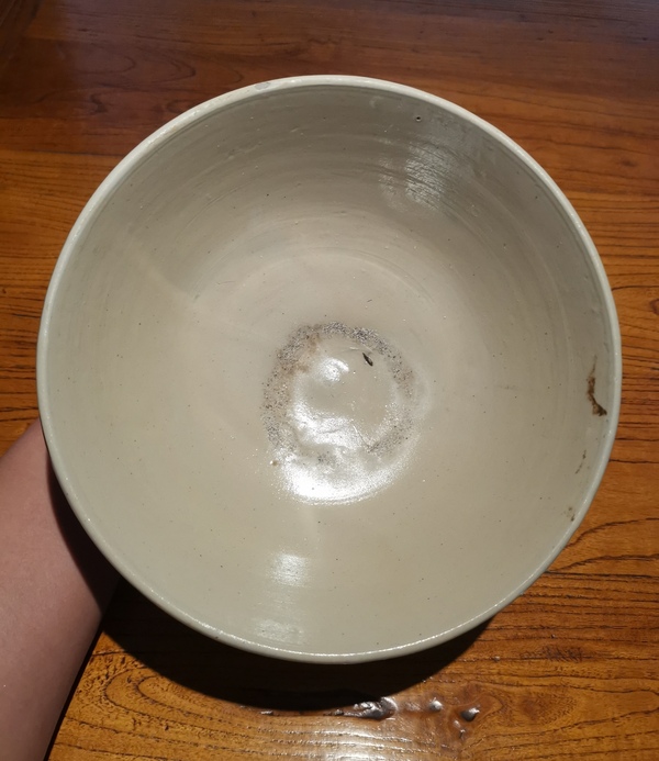 古玩陶瓷明白地黑花福壽紋大碗拍賣,當前價格350元