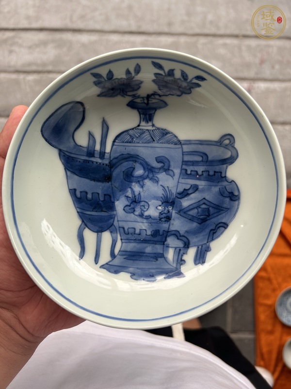 古玩陶瓷青花博古盤真品鑒賞圖