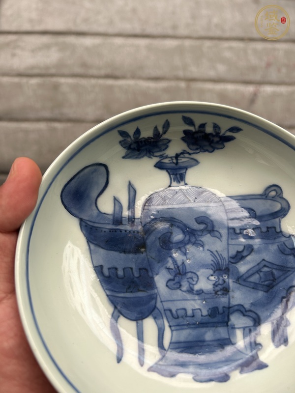 古玩陶瓷青花博古盤真品鑒賞圖