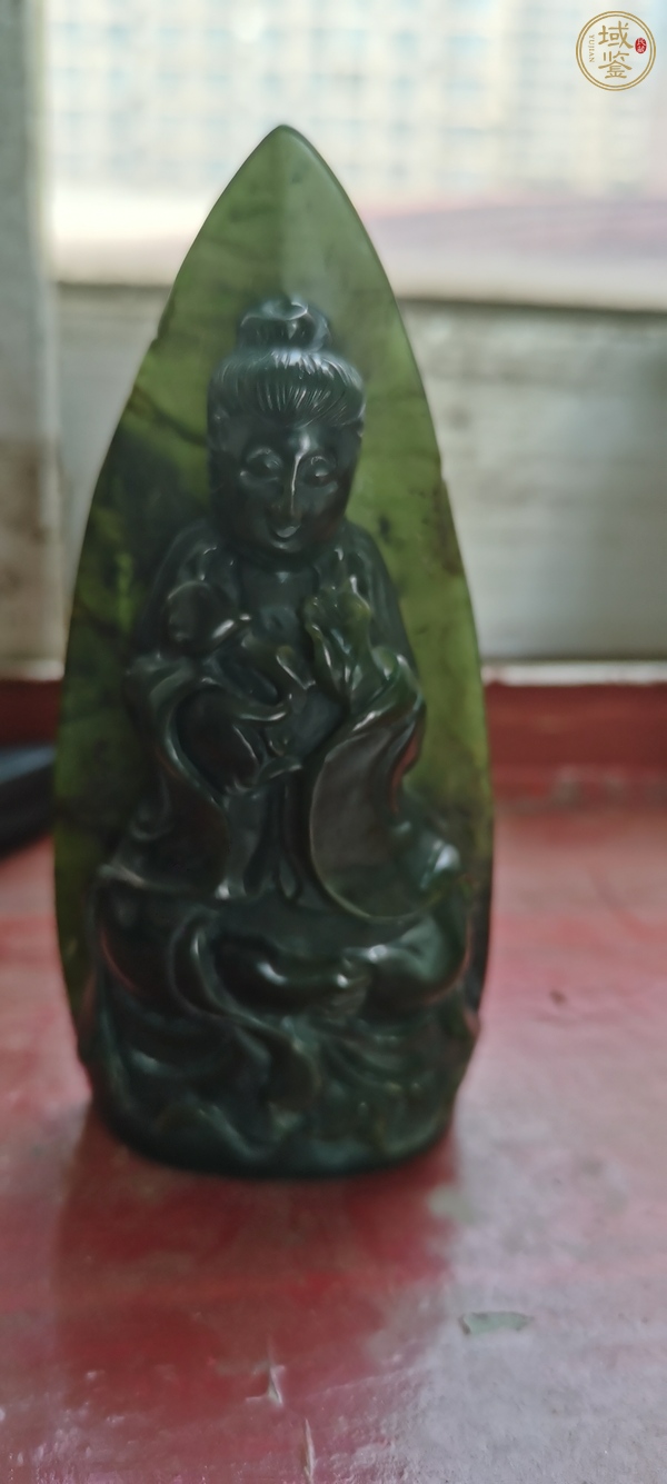 古玩玉器和田玉雕“觀音”擺件真品鑒賞圖