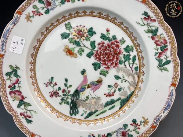 古玩陶瓷清晚期粉彩花鳥紋盤拍賣，當(dāng)前價(jià)格1200元