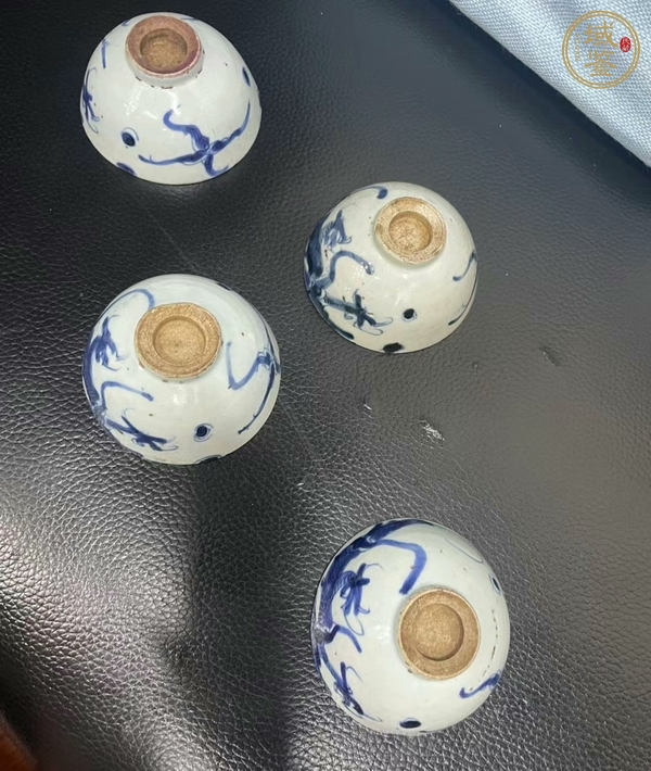 古玩陶瓷青花過墻龍紋茶圓真品鑒賞圖