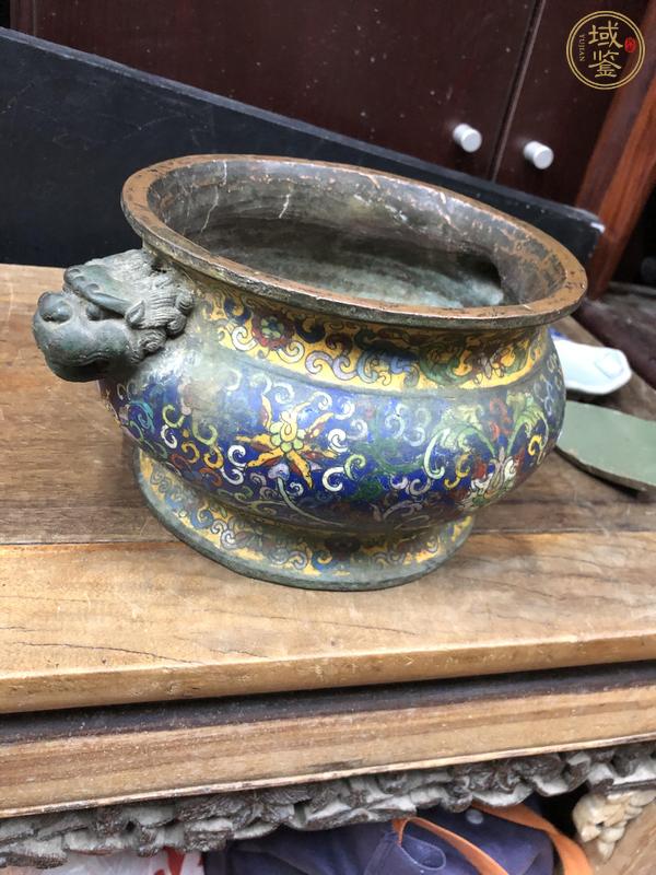 古玩銅器掐絲琺瑯爐真品鑒賞圖