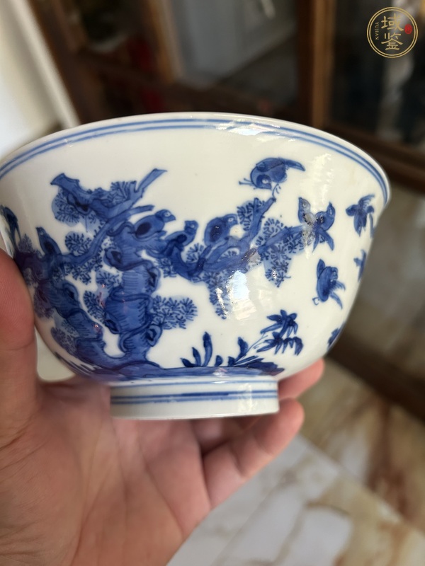 古玩陶瓷青花花鳥紋碗真品鑒賞圖