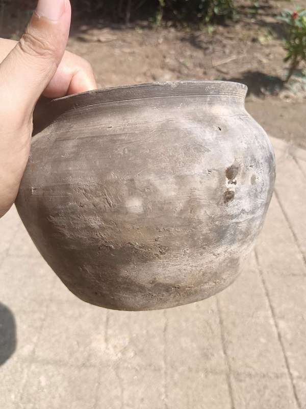 古玩陶瓷漢代~灰陶雙系罐拍賣,當前價格115元