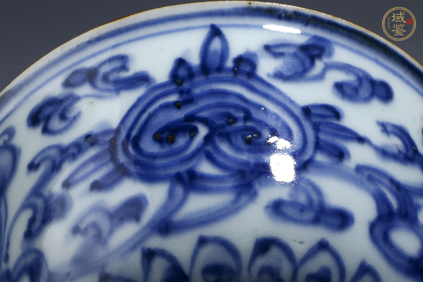 古玩陶瓷清康熙·青花纏枝靈芝紋碗真品鑒賞圖