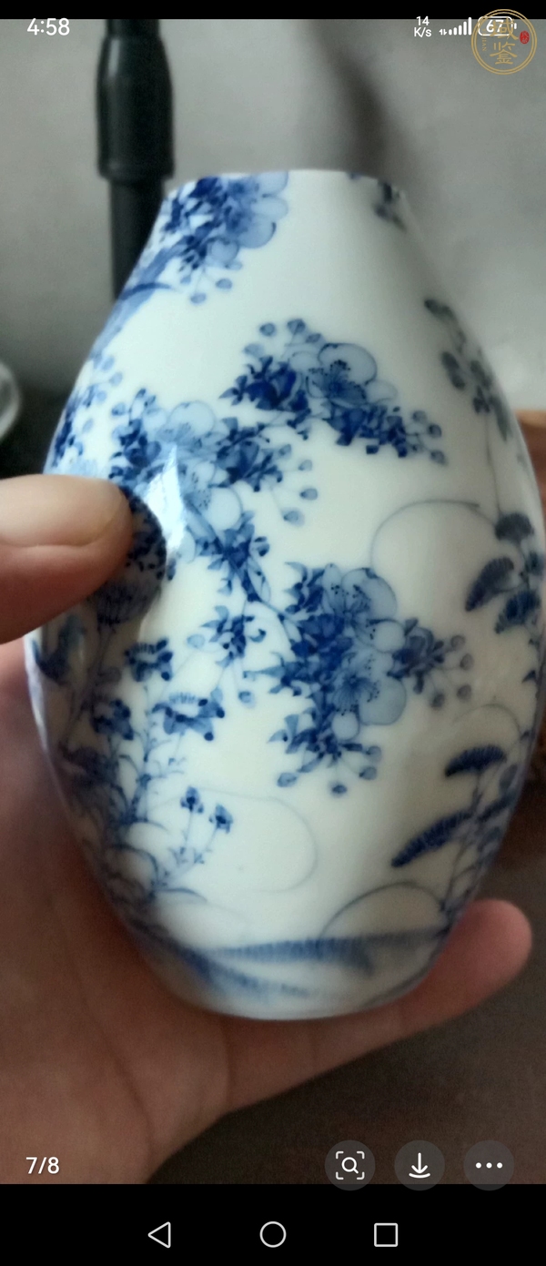 古玩陶瓷花鳥紋青花瓶真品鑒賞圖