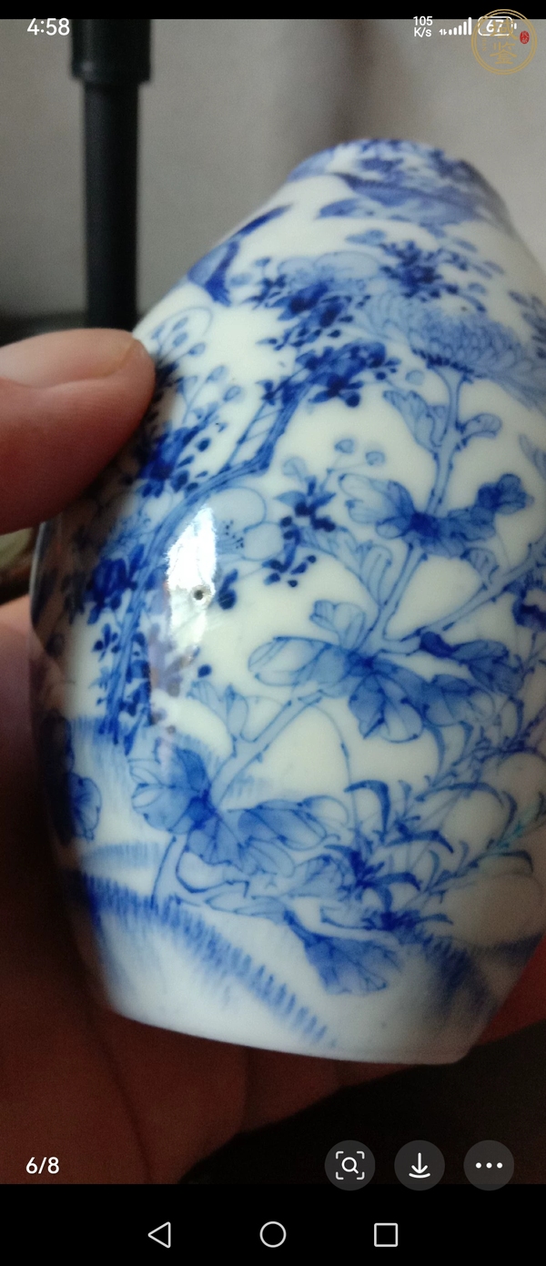 古玩陶瓷花鳥紋青花瓶真品鑒賞圖